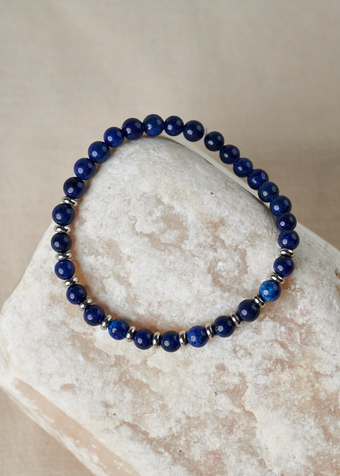 Blue Lapis Lazuli Beaded Bracelet