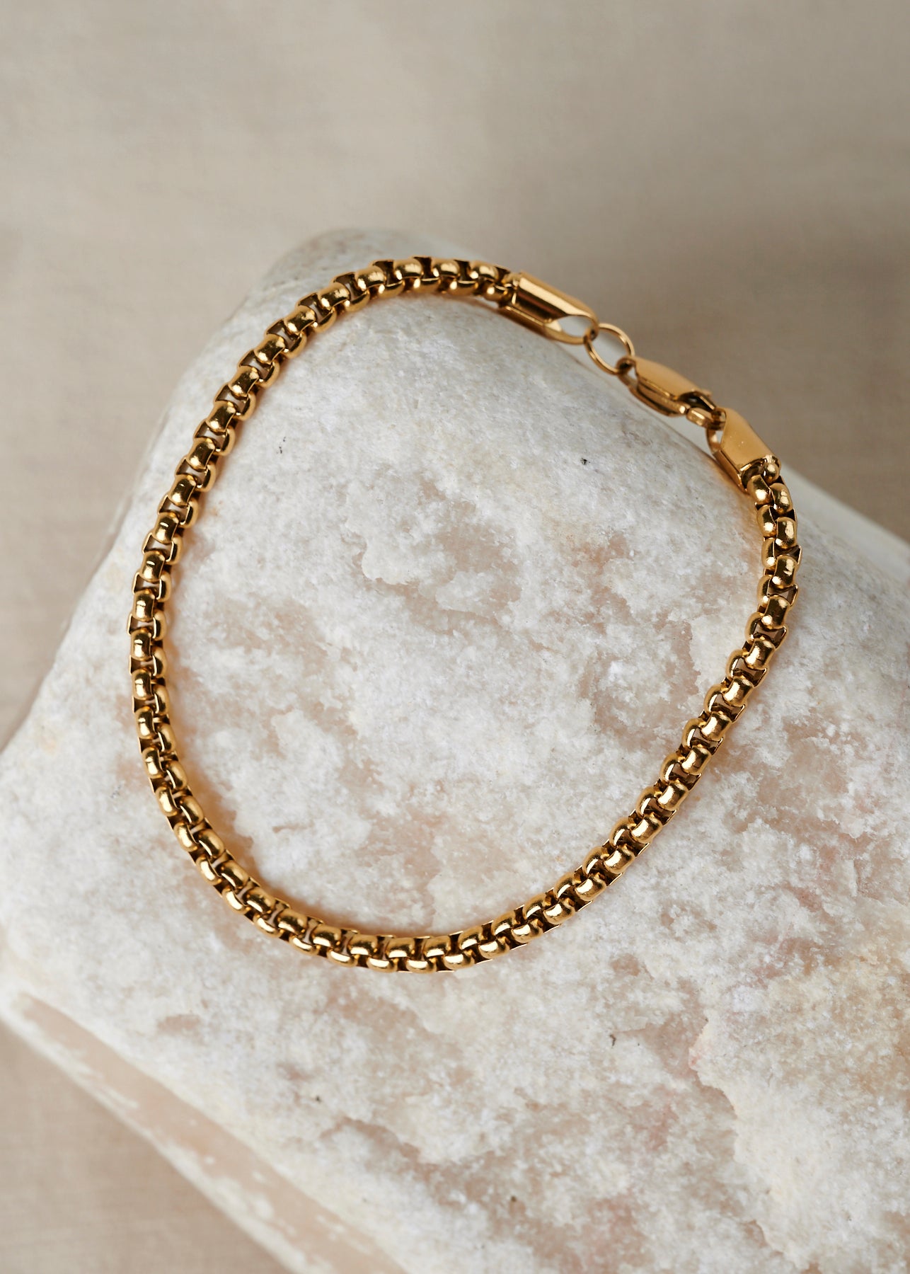 Box Chain Bracelet | 18k Gold Plated