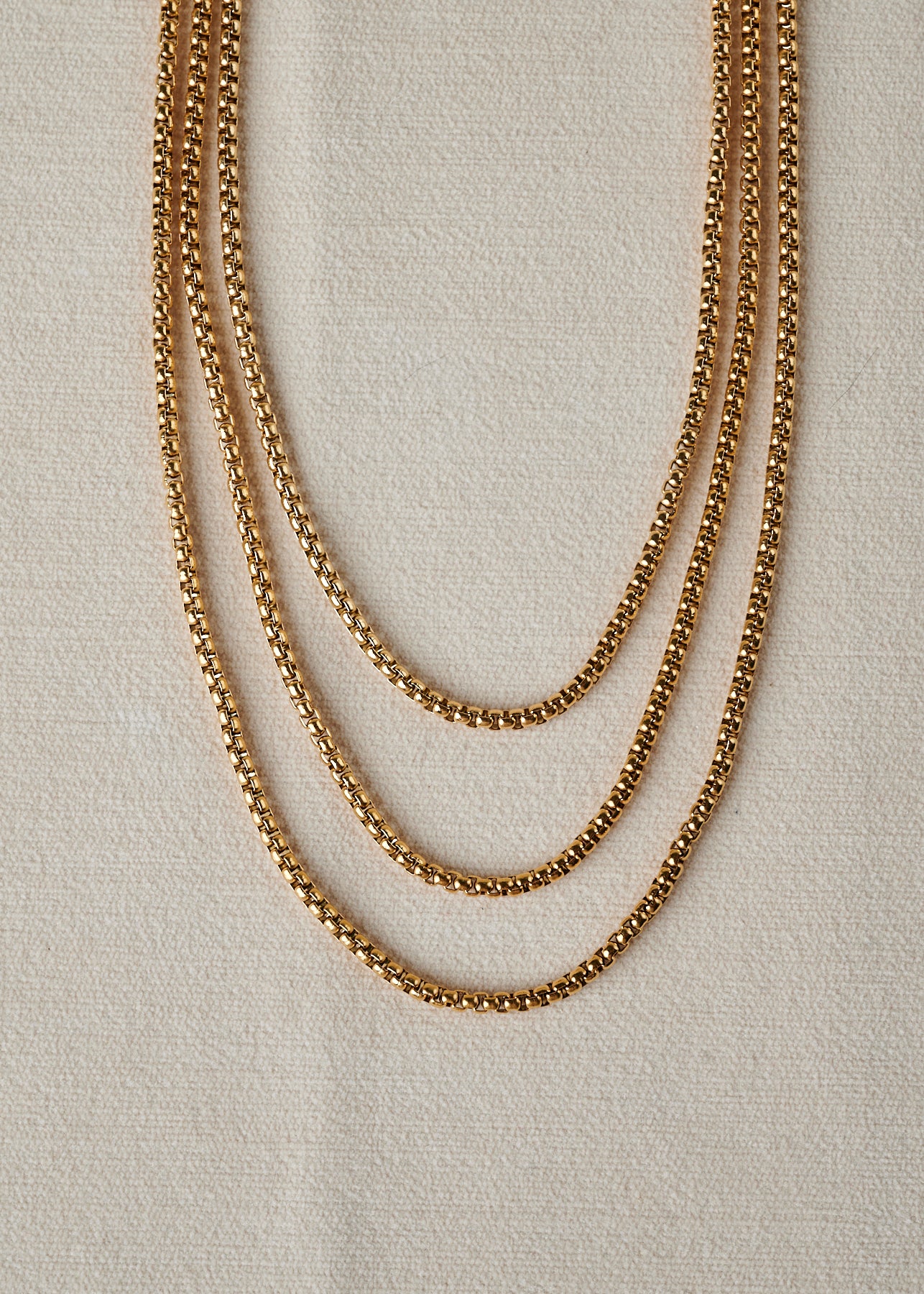 Box Chain Necklace | 18k Gold Plated