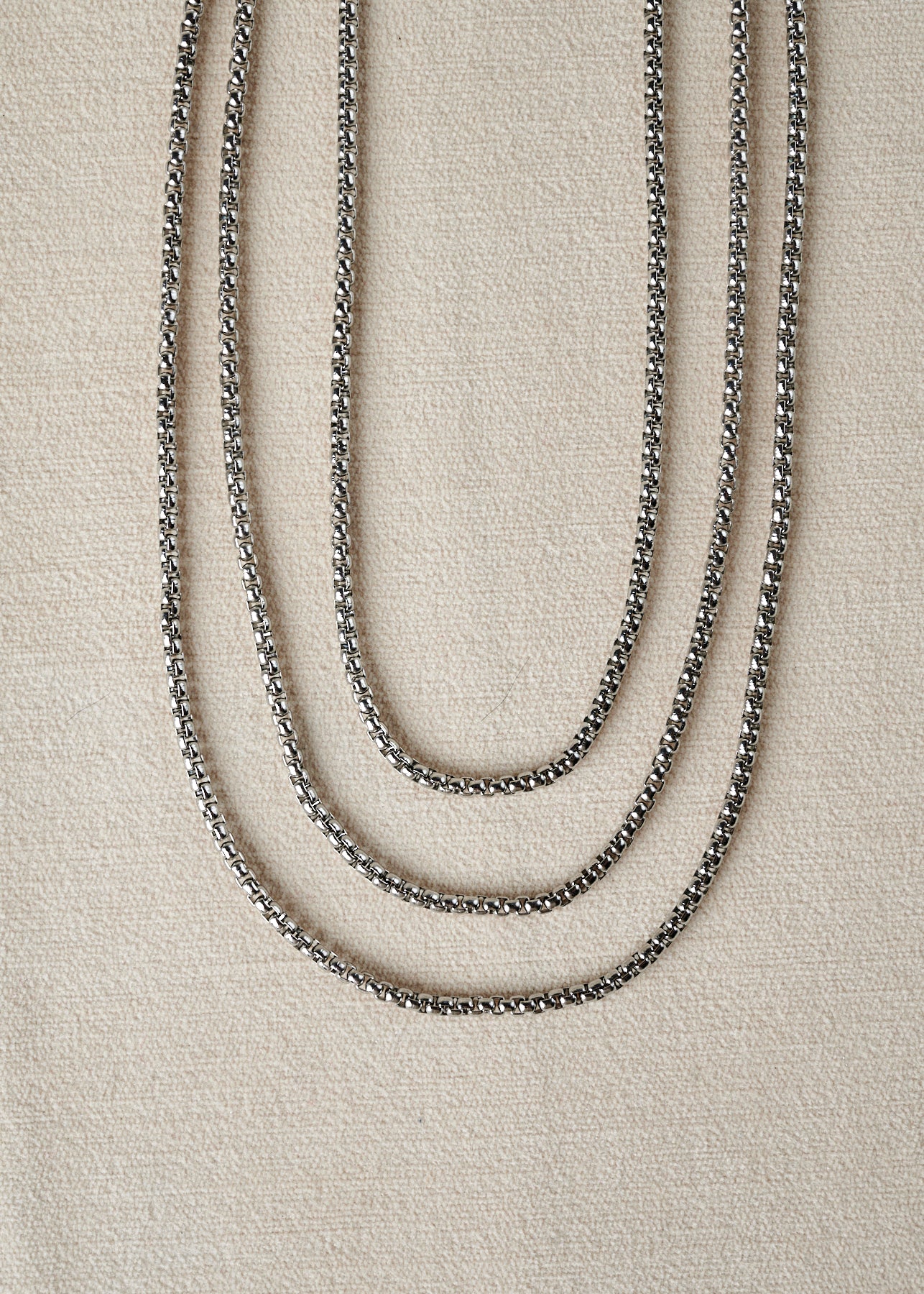 Box Chain Necklace | Silver Plated