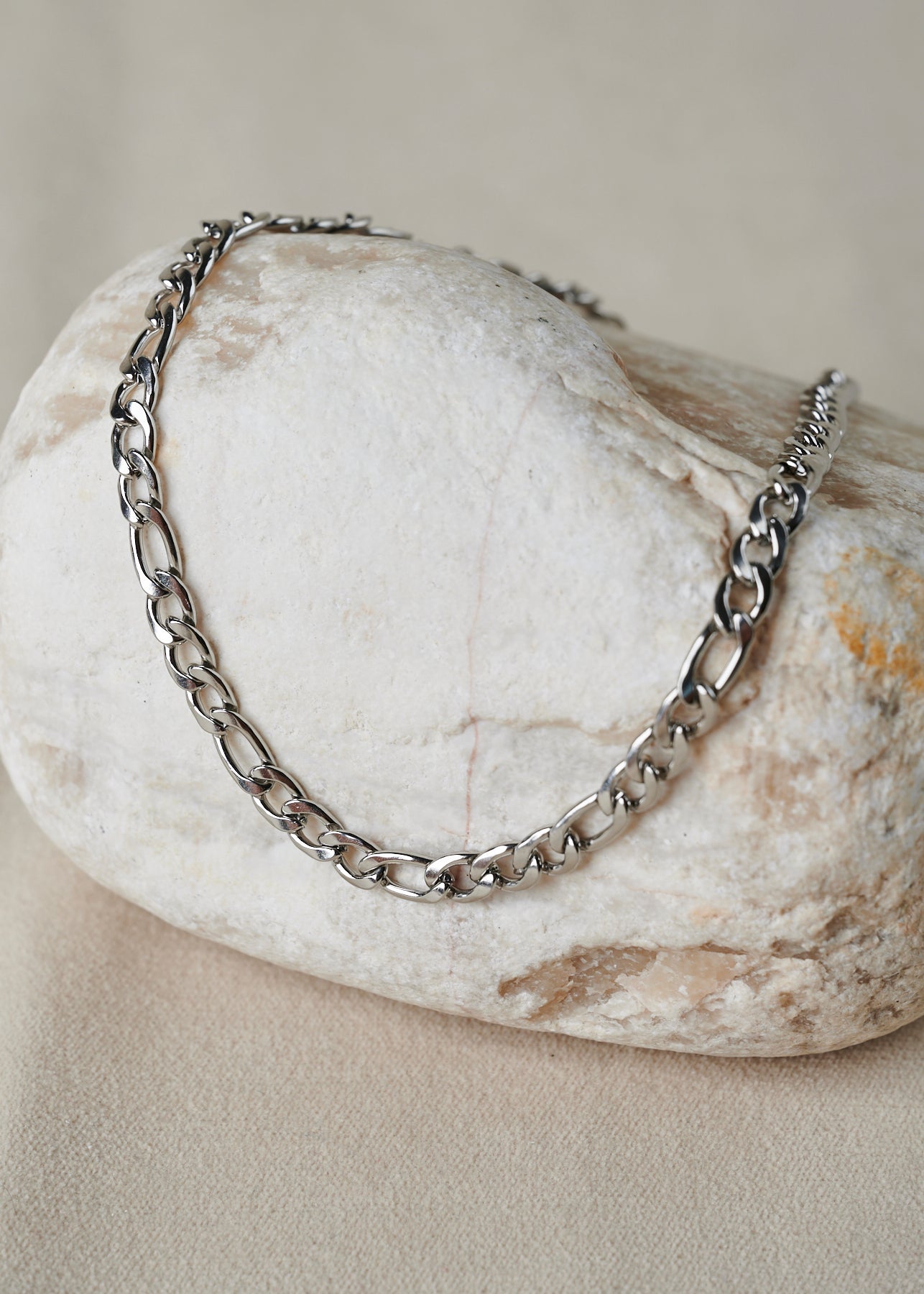Figaro Chain Necklace in Silver Plated