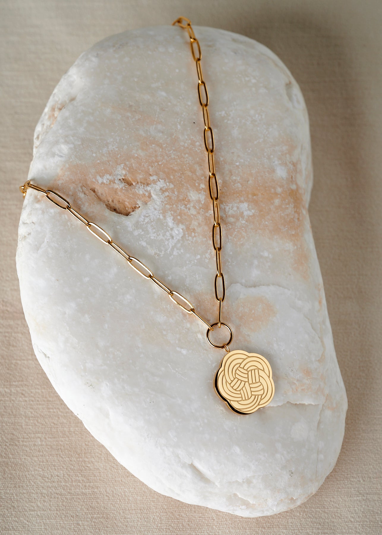 Majaca Signature Pendant Necklace in Gold