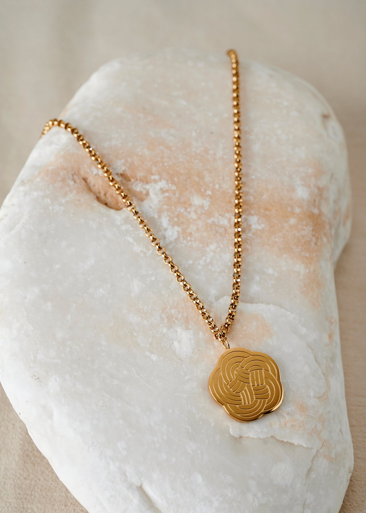 Majaca Signature Necklace in Gold Rolo Chain