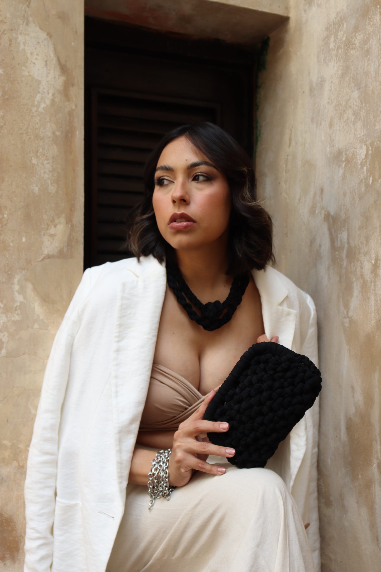 Cindy Black Clutch