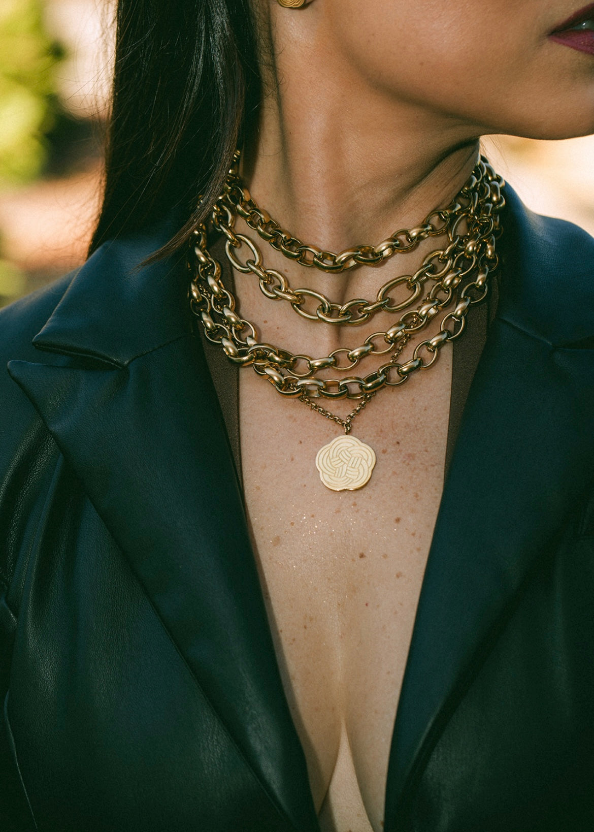 Cable Chain Choker Necklace in Silver