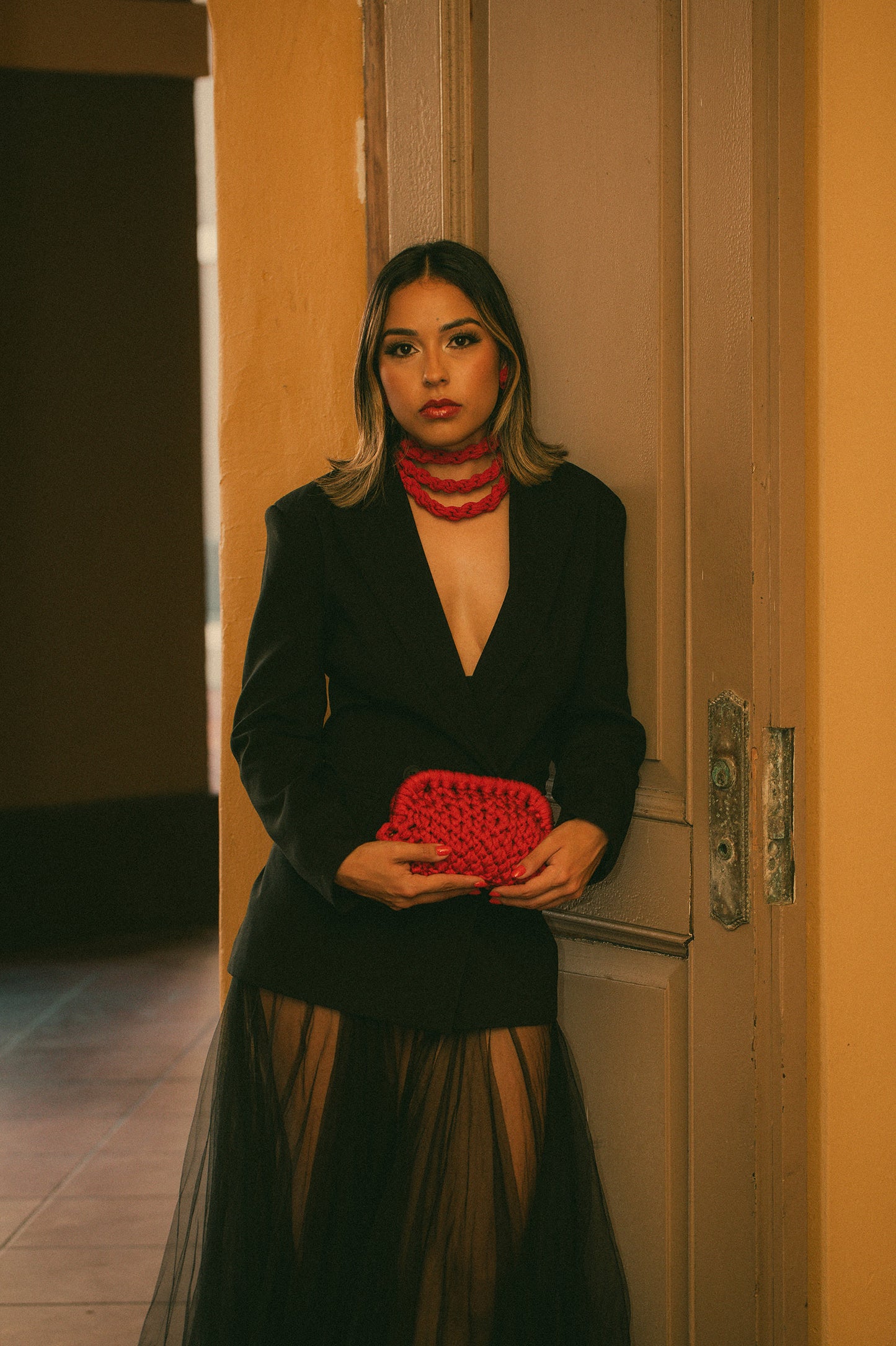 Cindy Red Clutch