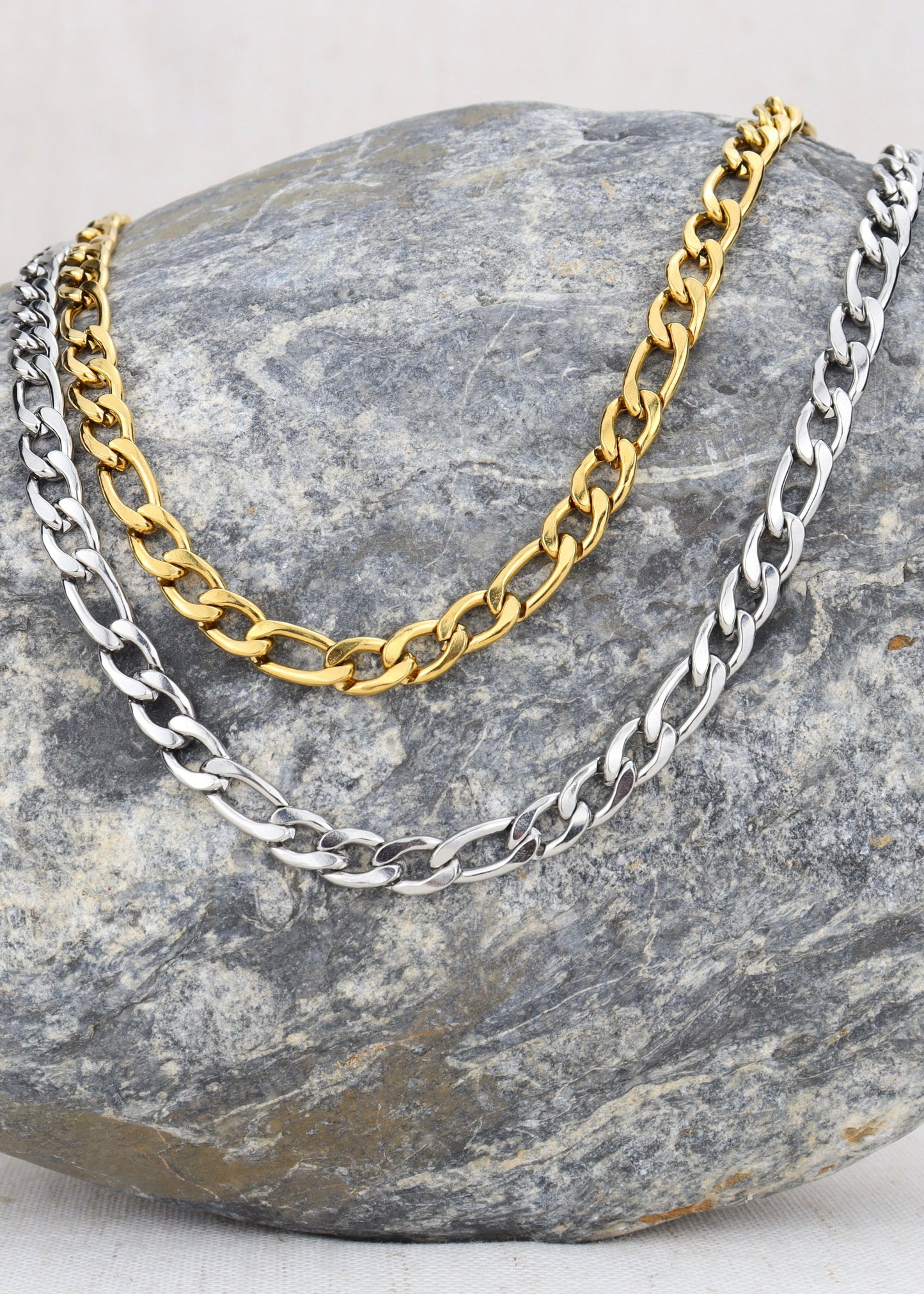 Figaro Chain Necklace in 18k Gold Plated