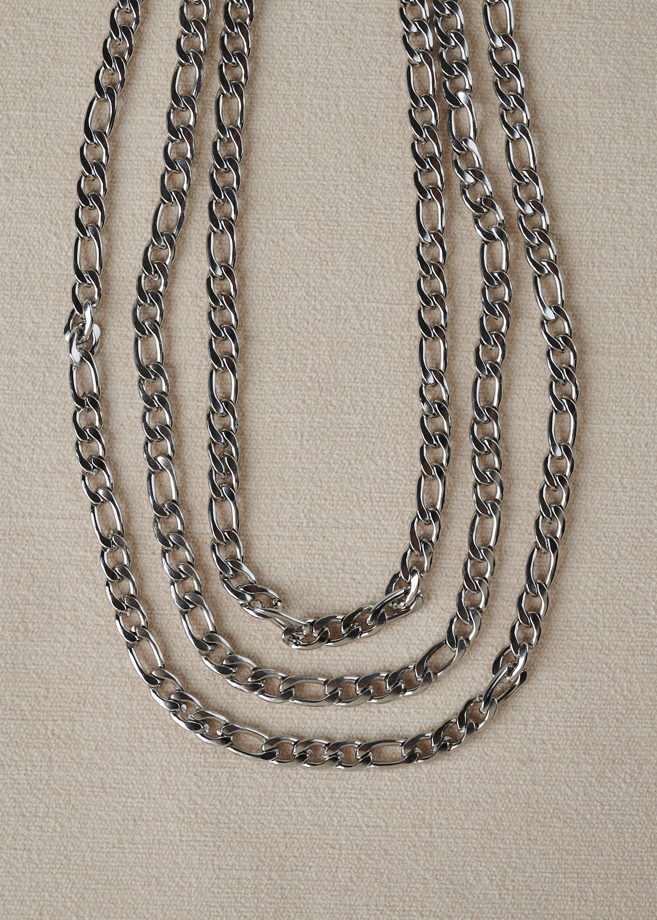 Figaro Chain Necklace in Silver Plated