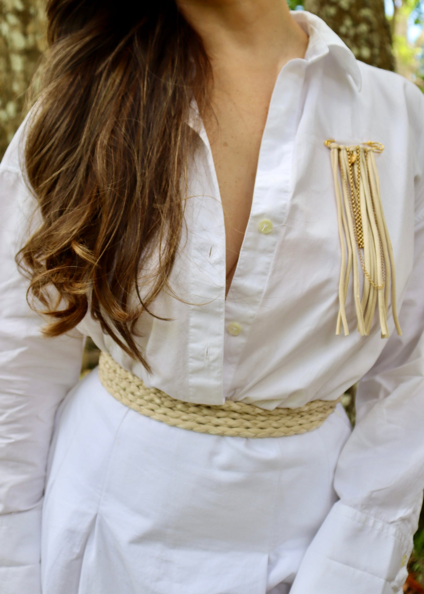 Multiway Woven Ivory Belt