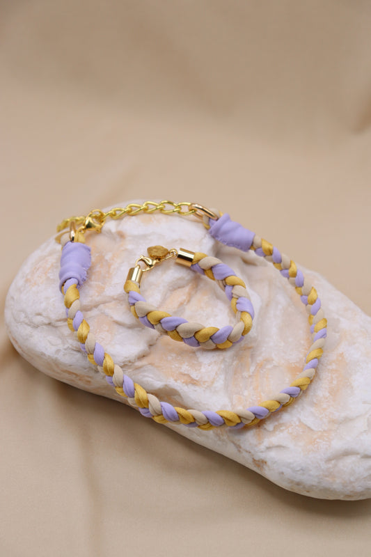 Necklace and Bracelet Set in a breaded style
