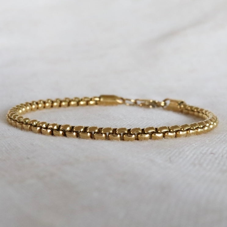 Box Chain Bracelet | 18k Gold Plated